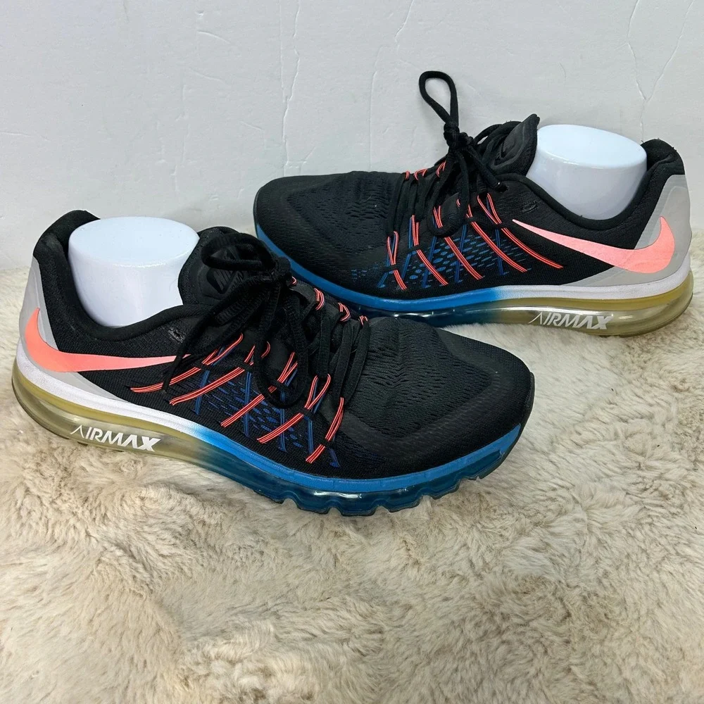 Nike Air Max 2015 Mens Running Shoes‎ Black Blue Coral Size 12